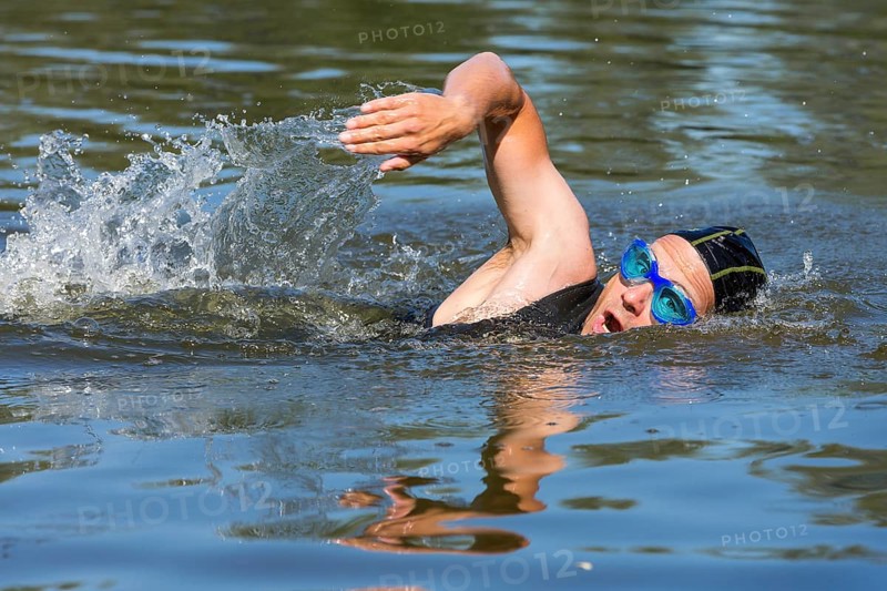 Triathlete swimming