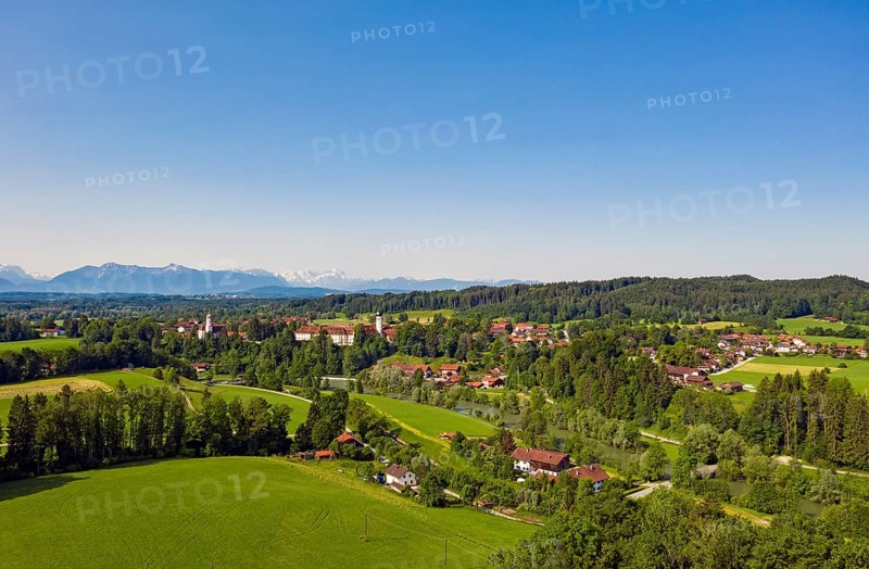 District Beuerberg with monastery and Loisach