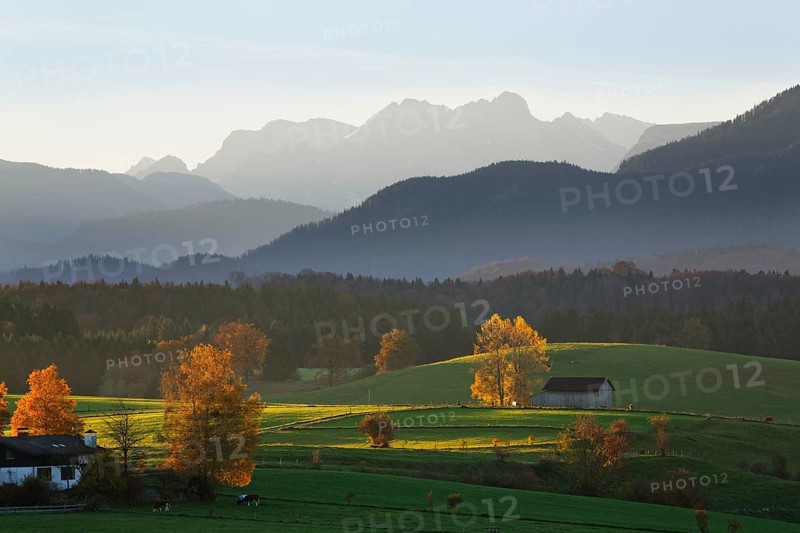 Autumn morning in the foothills of the Alps