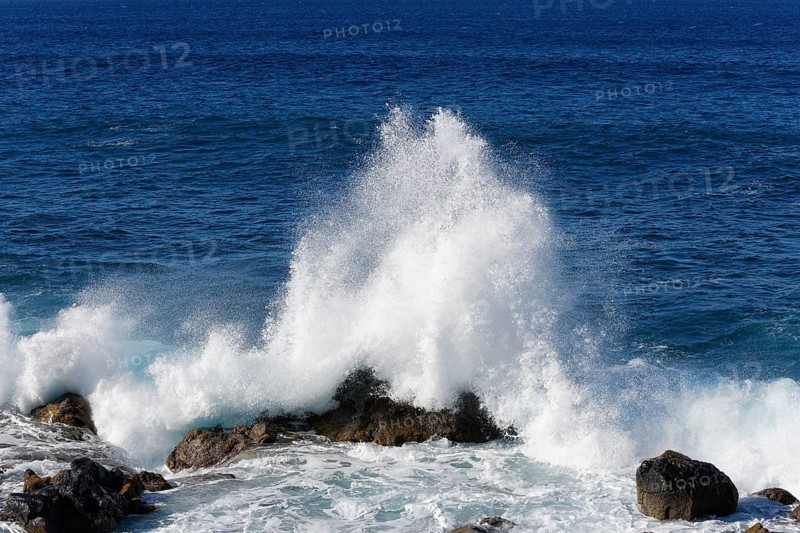 Surf on a rocky coast