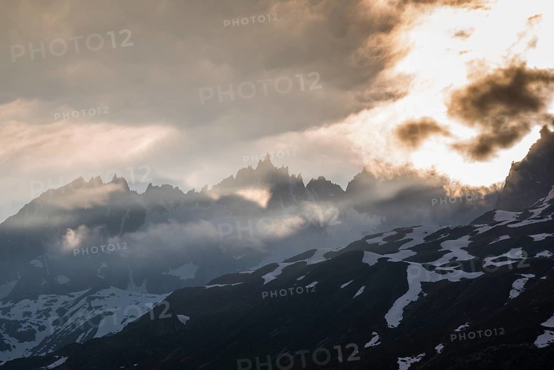 View from Furka Pass to Mount Galenstock