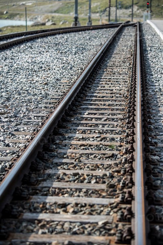 Railway tracks at Bernina Pass