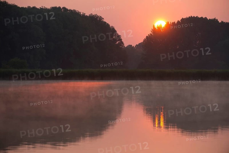 Sunrise over a pond landscape