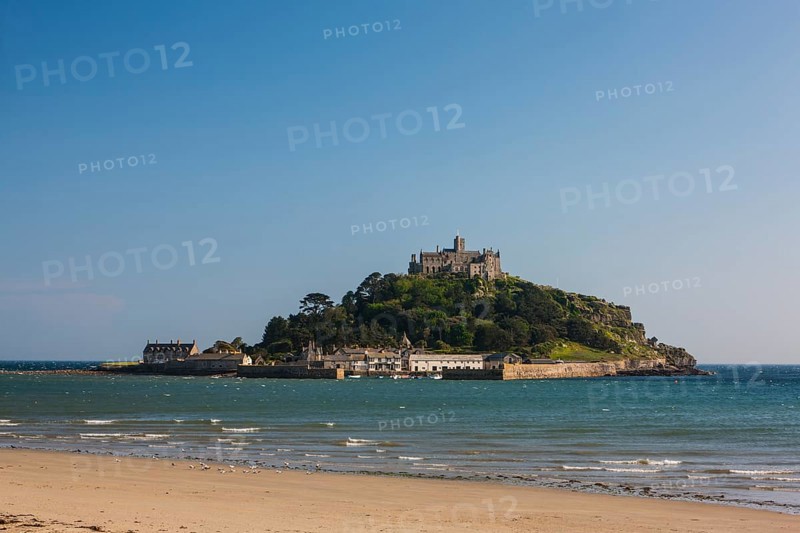 Island of St Michael's Mount at high tide