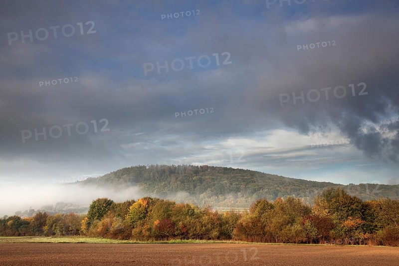 Fog in Altmuehl Valley in autumn