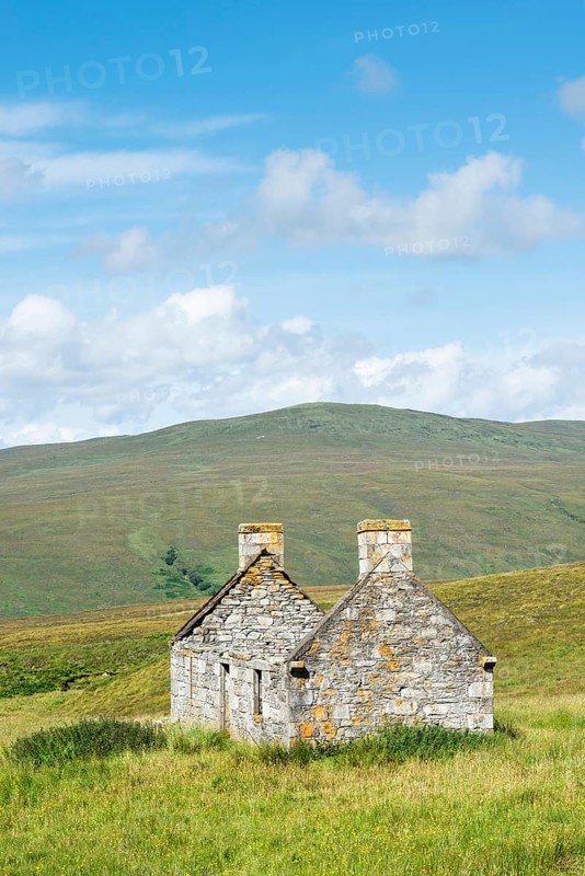Abandoned and dilapidated cottage from the time of the Highland Clearances