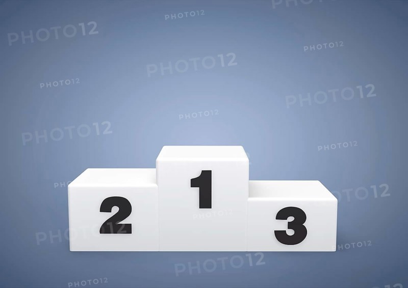 Empty podium with the numbers 1