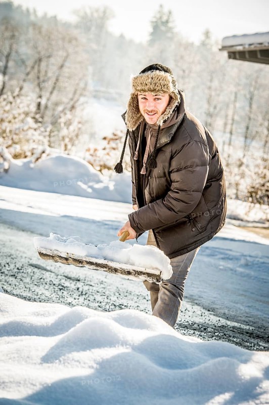 Man shovelling snow