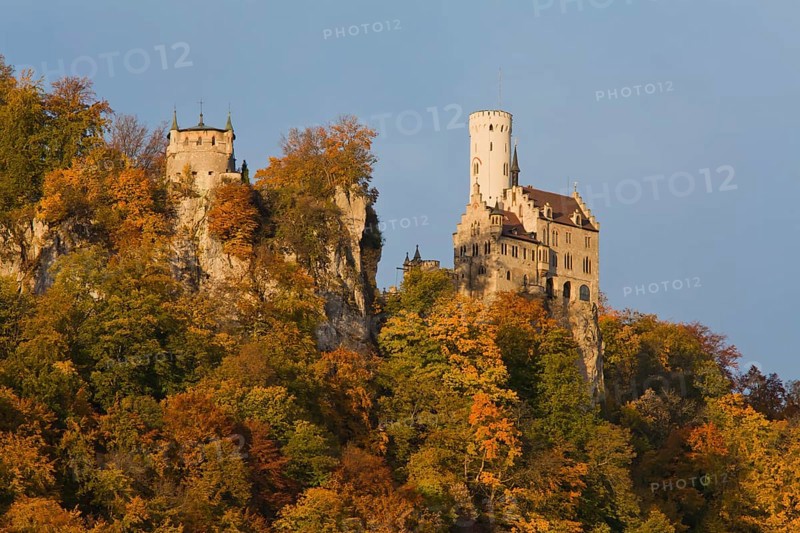 Schloss Lichtenstein Castle in autumn