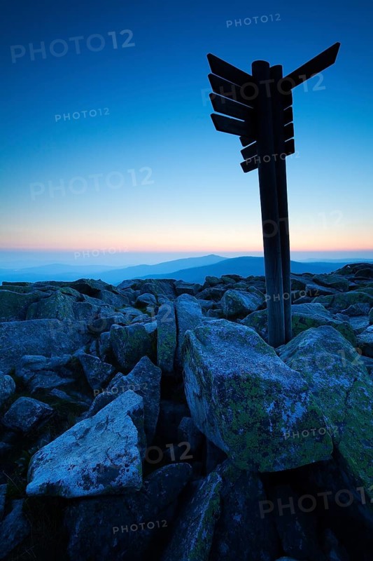Summit of Lusen Mountain in the evening