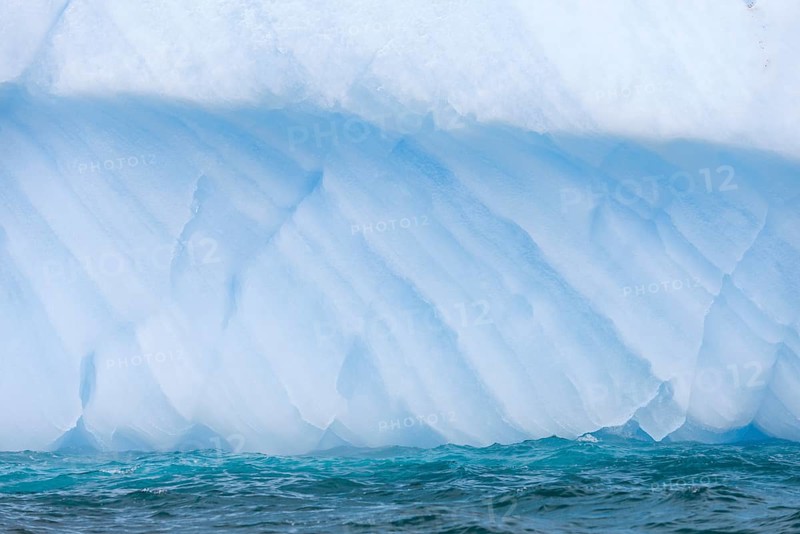 Annual layers in the ice of an iceberg