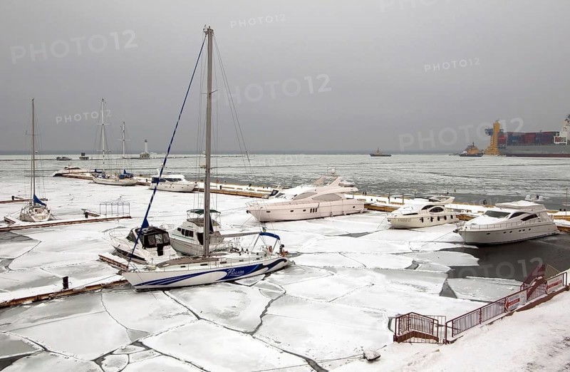 Port of Odessa in winter