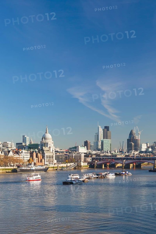 London skyline with Blackfriars Bridge and the River Thames