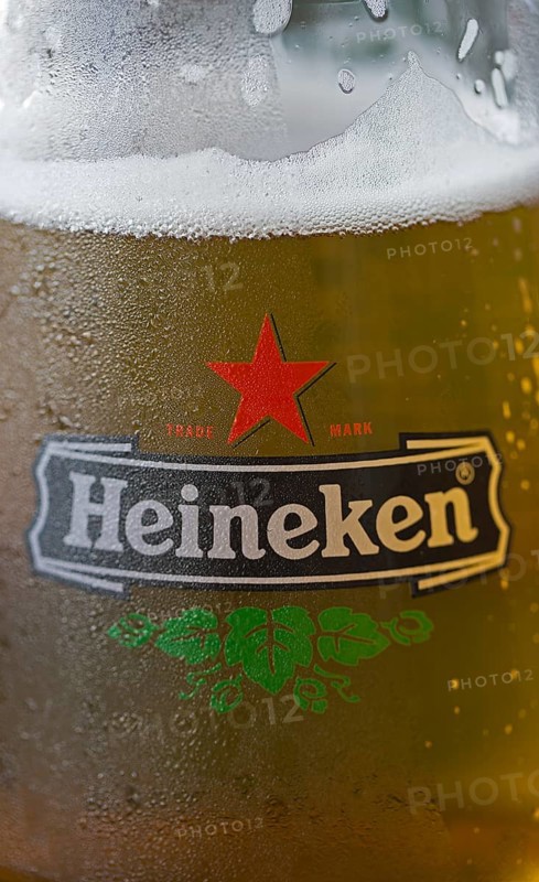 Glass of Heineken beer