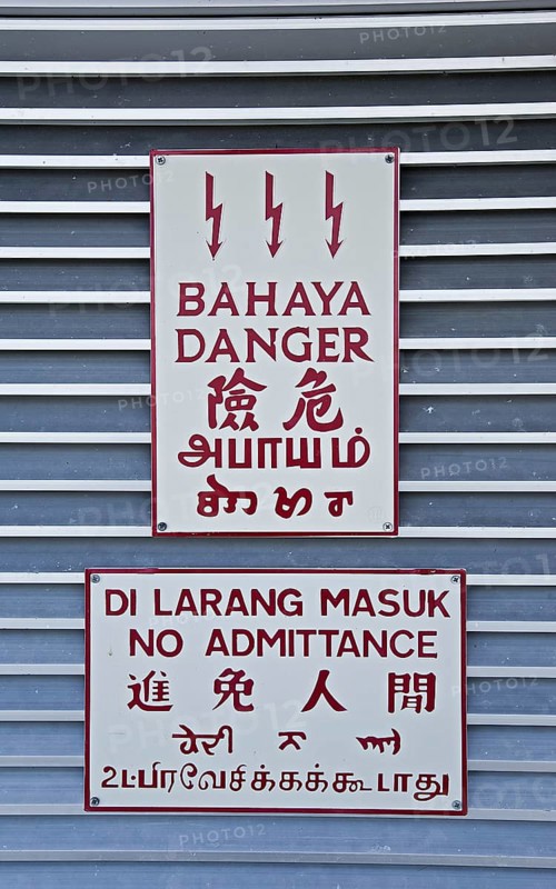 Multi-lingual warning signs