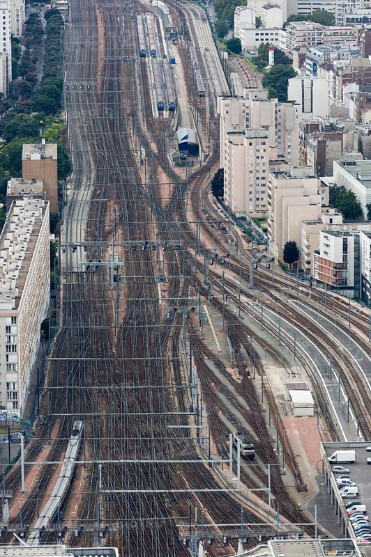 Railway tracks leading to Gare Montparnasse railway station