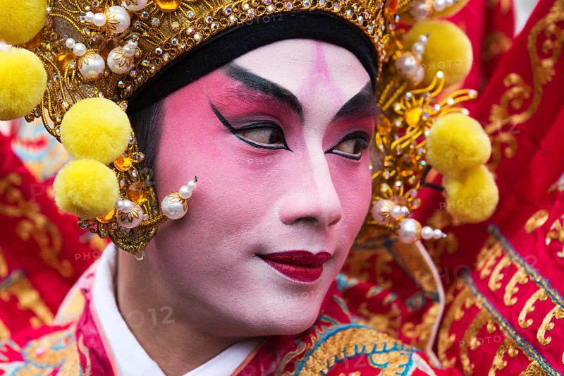 Chinese performer in traditional costume