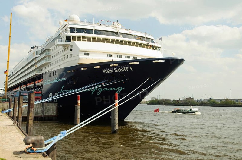 Cruise ship 'Mein Schiff 1' owned by TUI Cruises moored in the harbour