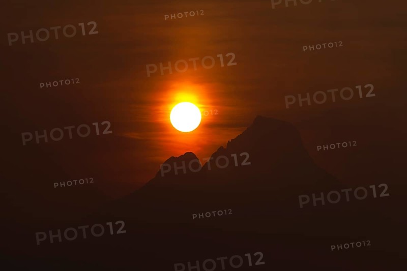 Sunrise over the Mount Mikeno volcano