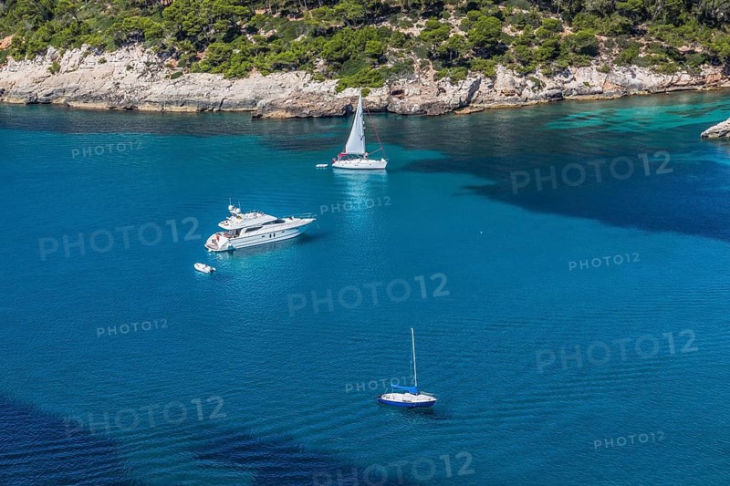 Yachts in the bay of Cala Galdana
