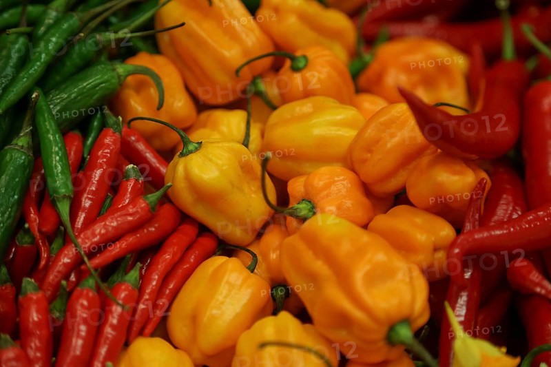 Habanero and others chillies at a stand at Fruit Logistica