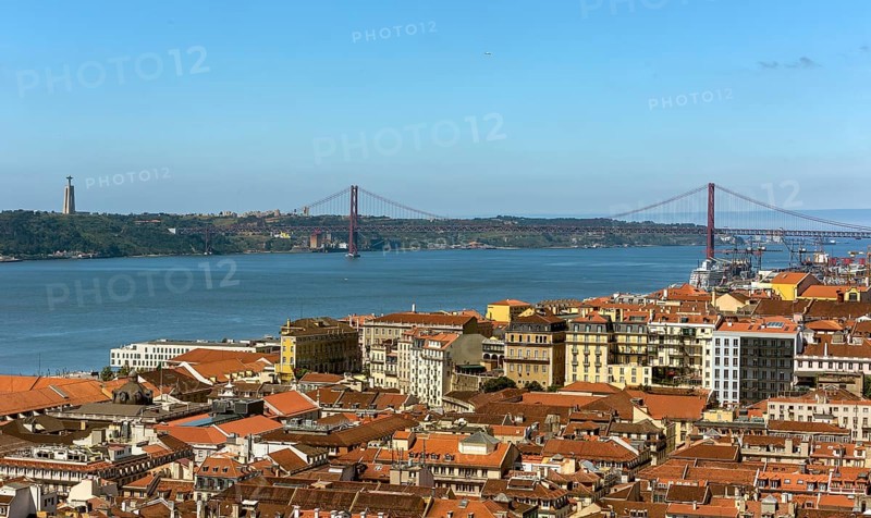 View from Castelo de Sao Jorge castle over the historic city centre of Lisbon