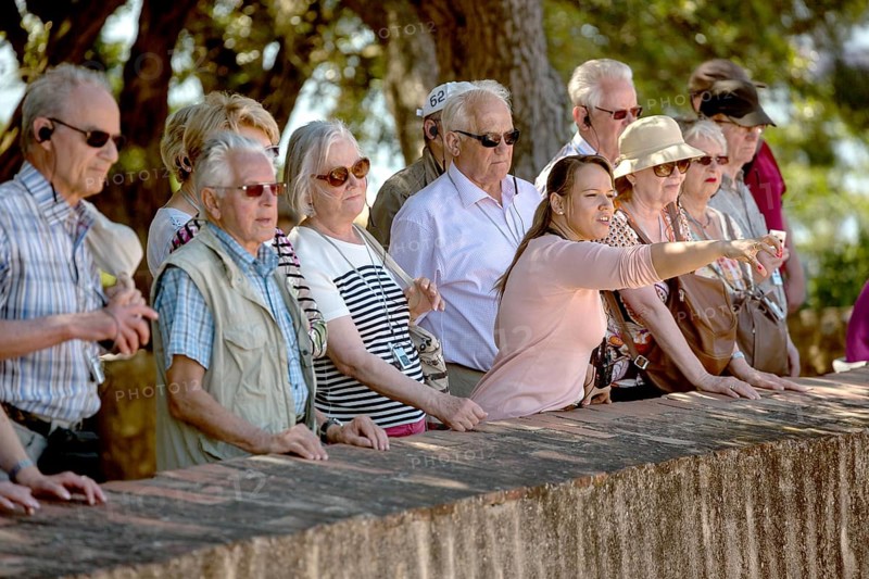 Tour group at Castelo de Sao Jorge castle