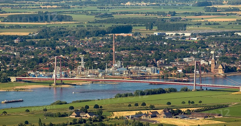 View of Emmerich across the Rhine and the Emmerich Rhine Bridge