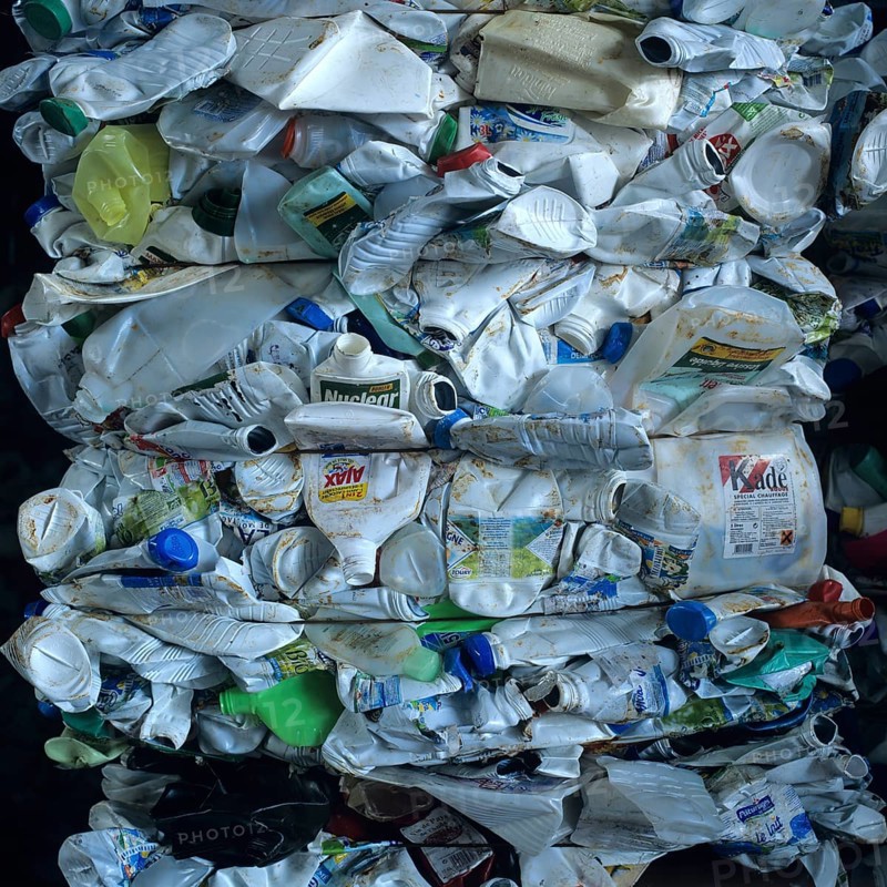 Crushed plastic containers