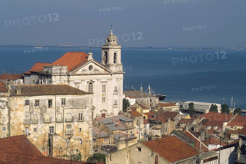 View of the eastern part of Alfama from viewpoint Portas do Sol