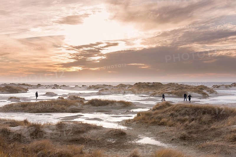 Strong westerly winds driving water from the North Sea into the dunes