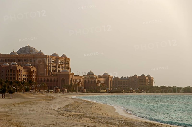 The Emirates Palace Hotel and its beach