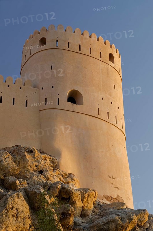 A tower of Nakhal Fort or Nakhl Fort