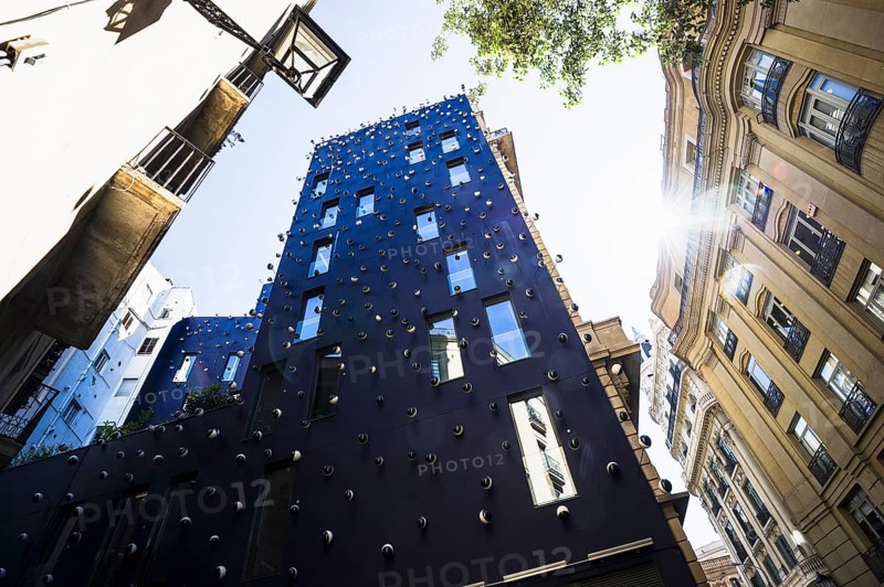 Blue house facade