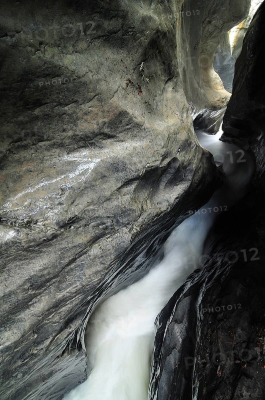 The 'Corkscrew Chute' of the Truemmelbach Falls