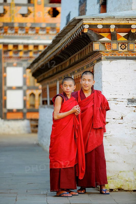 Monks in Mongar Dzong fortress