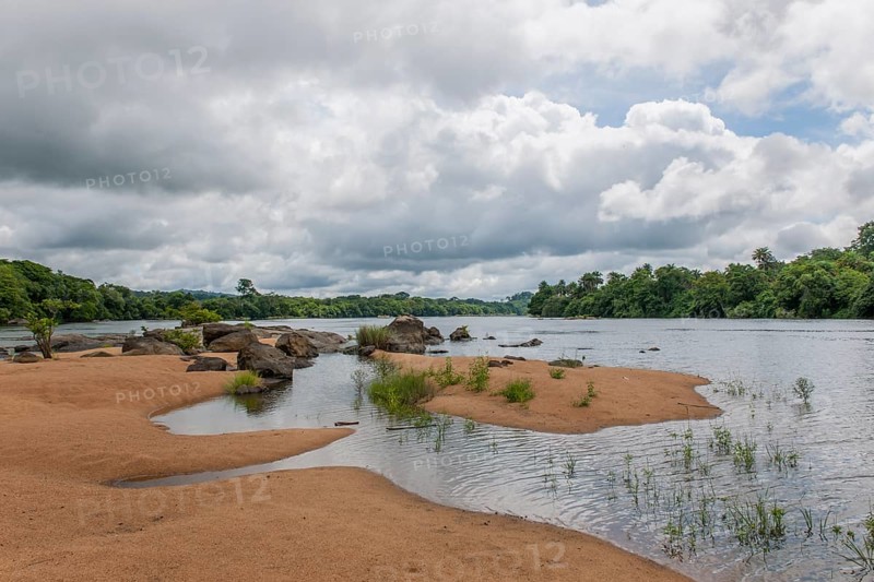 Tiwai Island Wildlife Sanctuary on an island in the Moa River