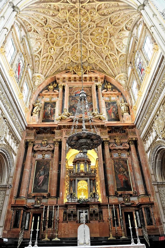 High altar of the church built into Mezquita or Great Mosque of Cordoba
