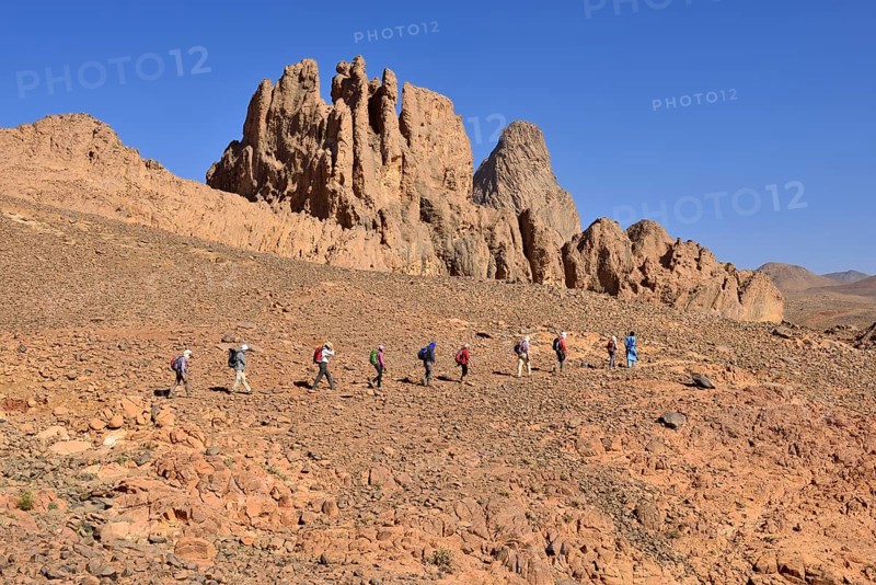 Group of hikers at the diatreme