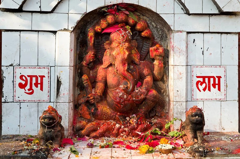 Ganesha shrine with some offerings