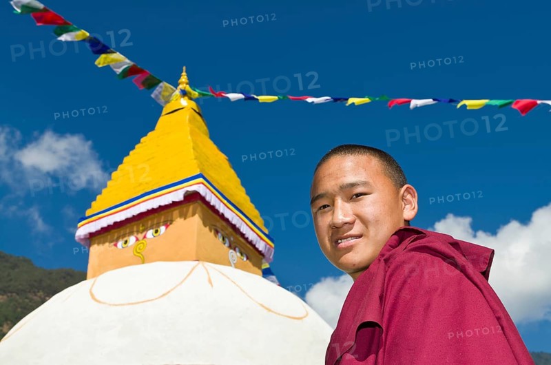 Portrait of a young tibetean monk