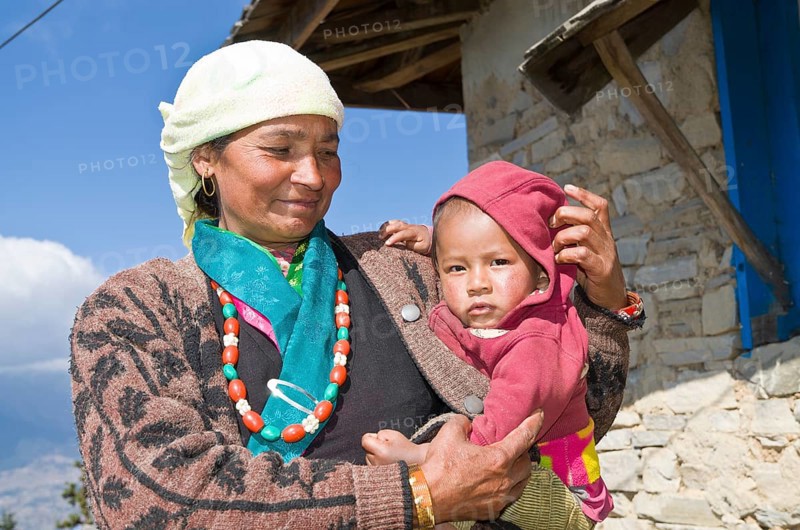 Nepali mother with her baby