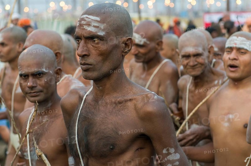 Walking back to the Akhara as part of the initiation of new sadhus