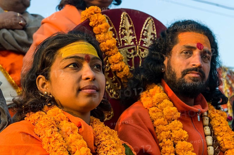Female and male sadhu