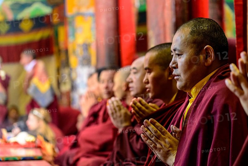 Monks celebrating Pooja
