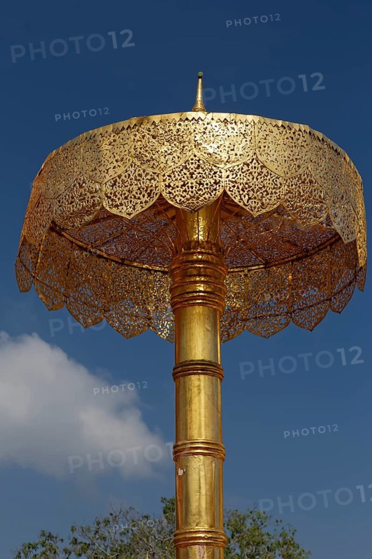 Ceremonial umbrella in the temple complex of Wat Phra That Doi Suthep Ratcha Woraviharn