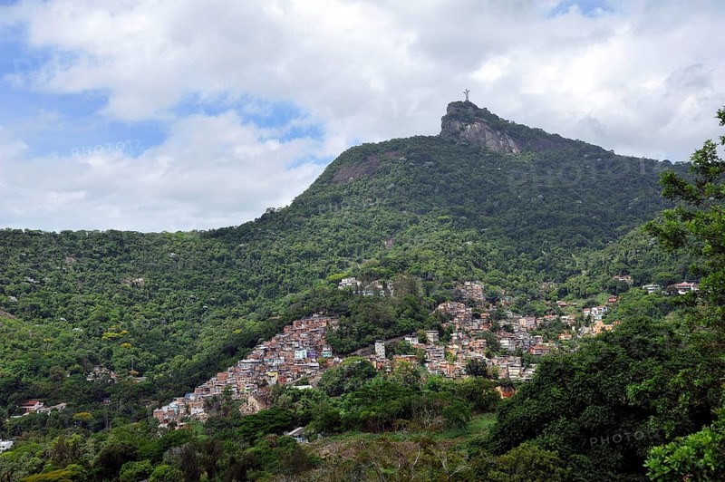 Slum at the foot of Mount Corcovado