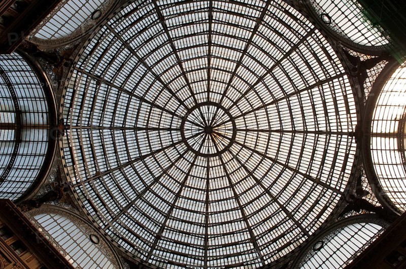Glass dome in the Galleria Umberto I shopping arcade