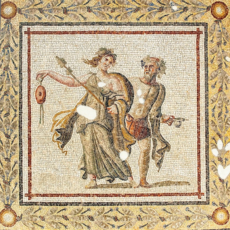 Mosaic of Bacchic dancers