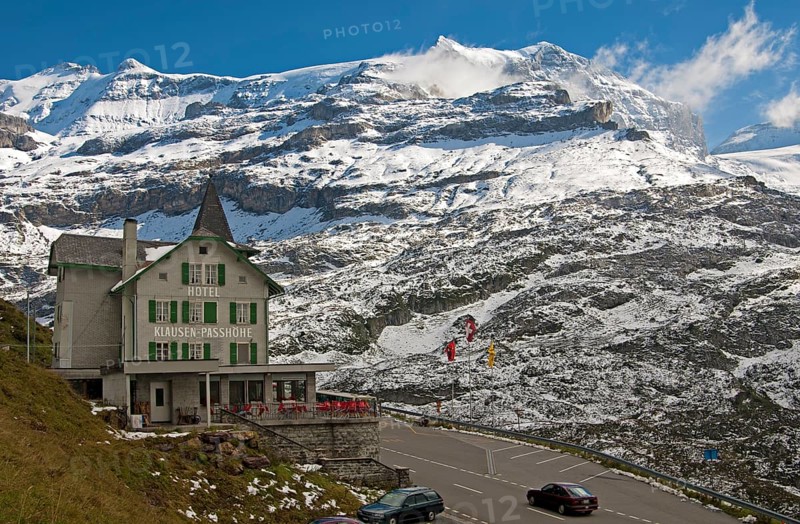 Hotel Klausenpasshoehe beside the road of Klausen Pass